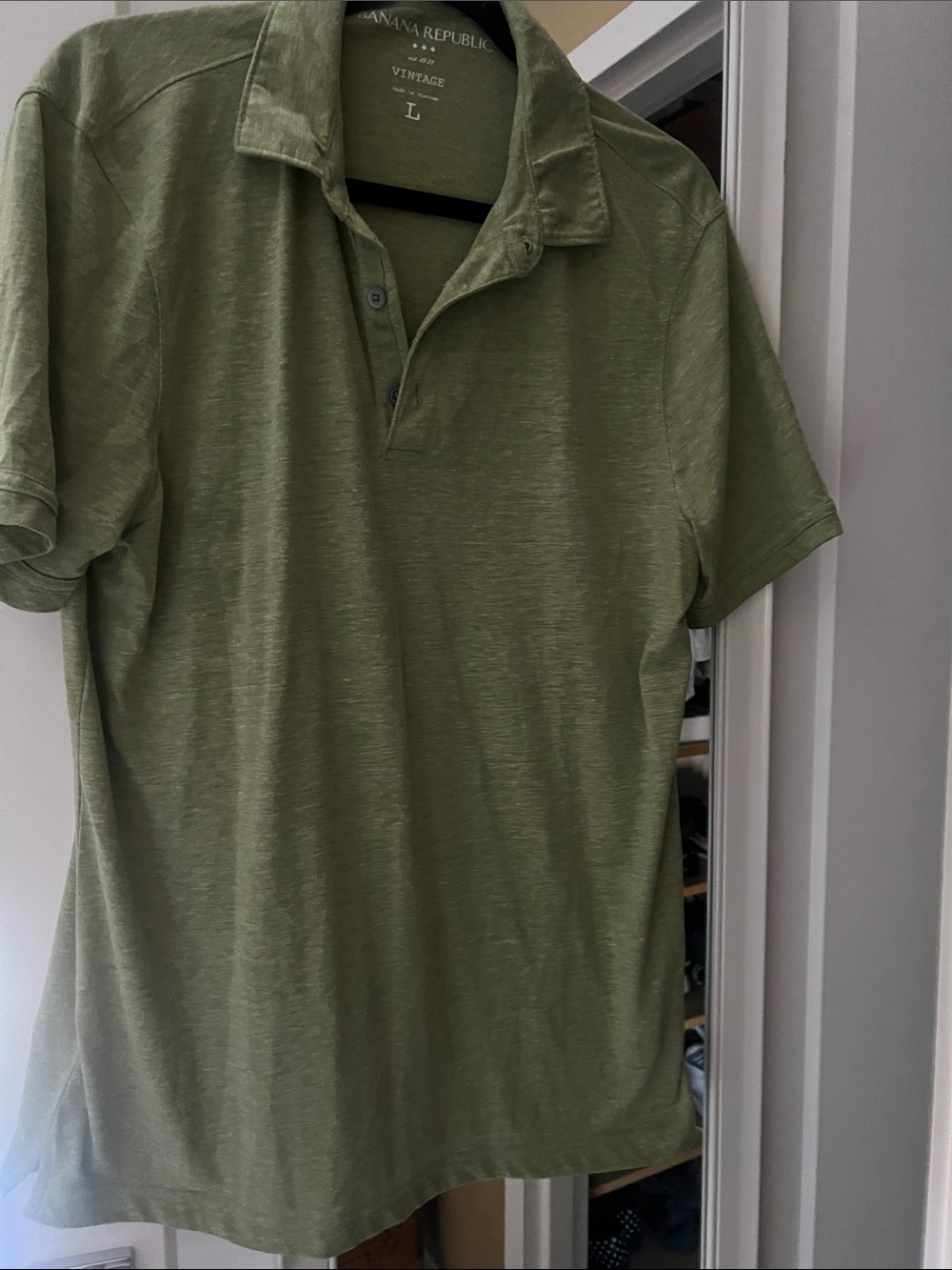 Banana Republic Olive Green Short-Sleeve Polo